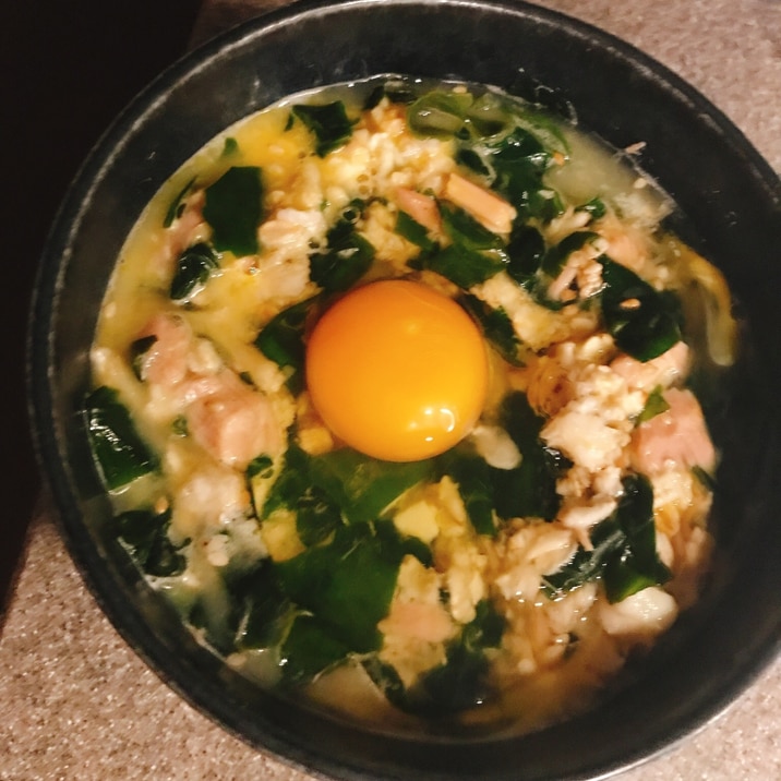 オートミール雑炊〜ツナ卵